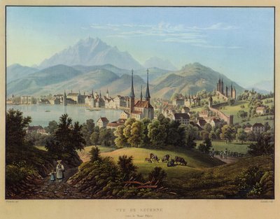 View of Lucerne towards Mount Pilatus by Friedrich Salathé